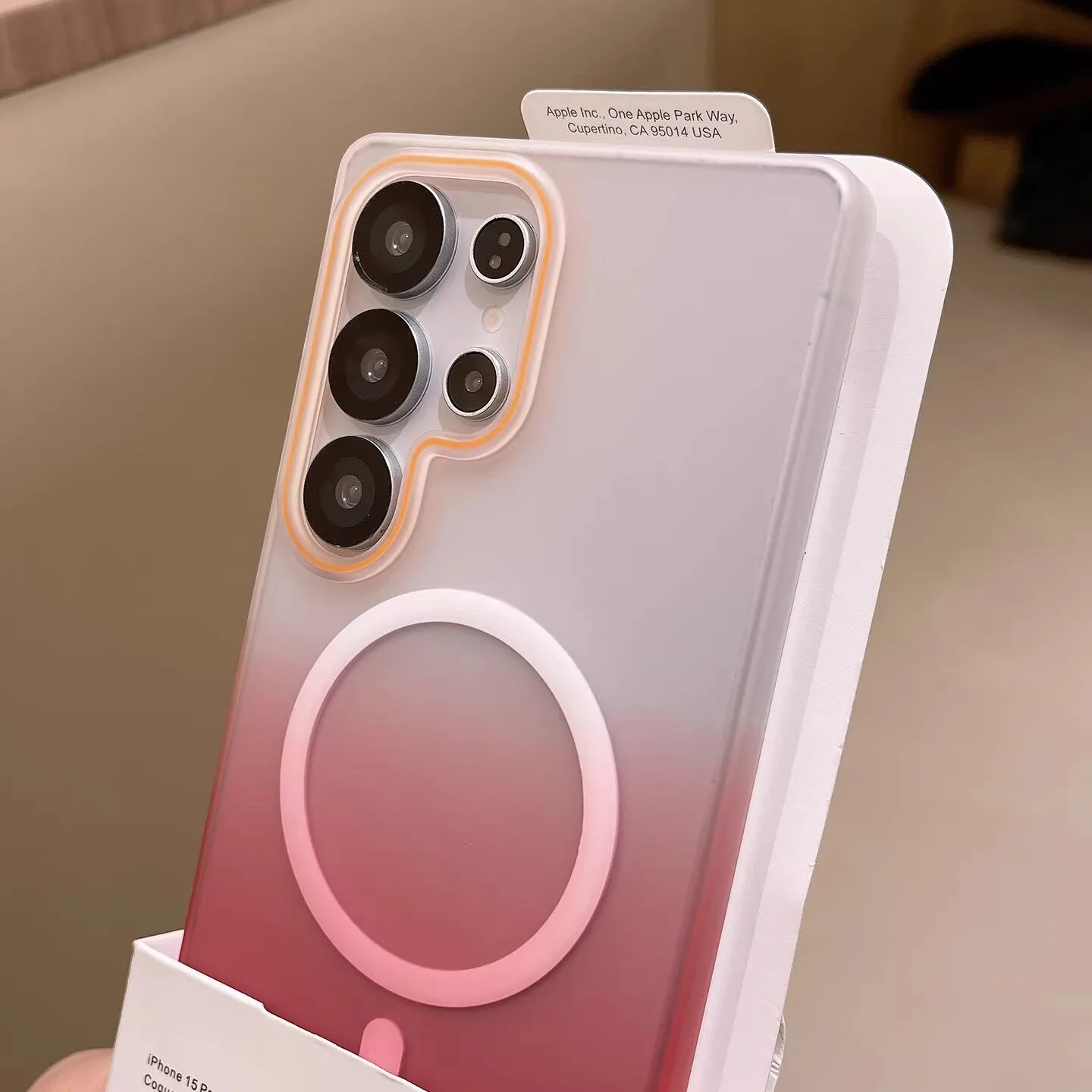 Gradient Color Translucent PC Case with Magsafe Magnetic Cover