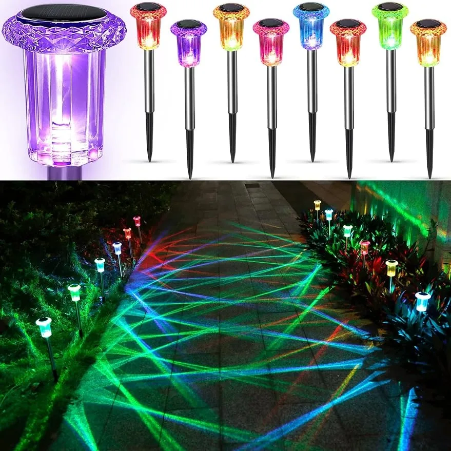 Solar Outdoor Lights Waterproof Stainless Steel Solar Night  Lights Garden YardWalkway Lawn Decor