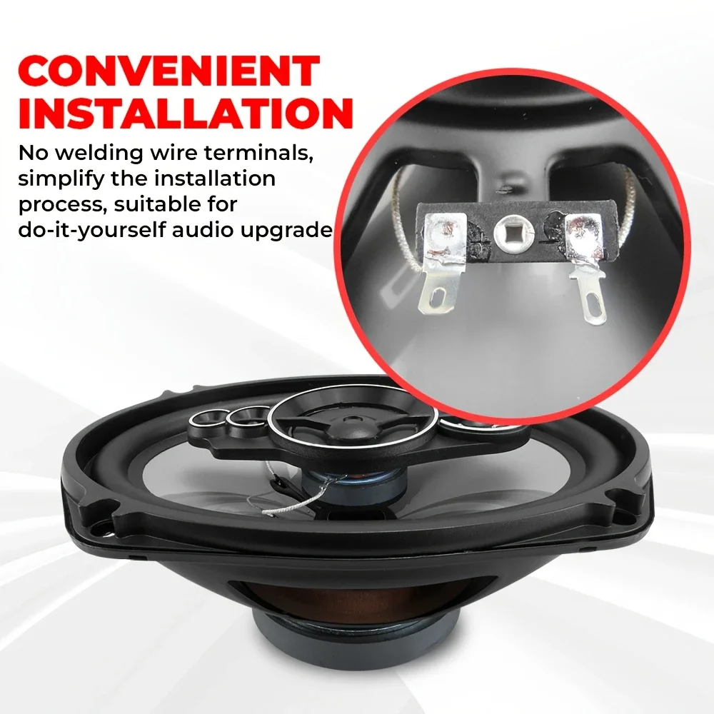 6X9 Inch 2400W 5 Way Car Audio High Fidelity Full Frequency Coaxial Speaker Tweeter Truck Vehicle Modified Woofer 2PCS 2X1200W