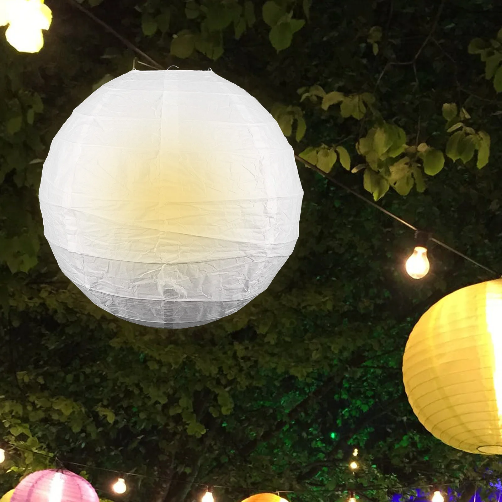 

2 Pcs Chandelier Lantern Shade Small Lampshade Round Shades Vertical Ceiling Cover Iron Indoor Light for Paper