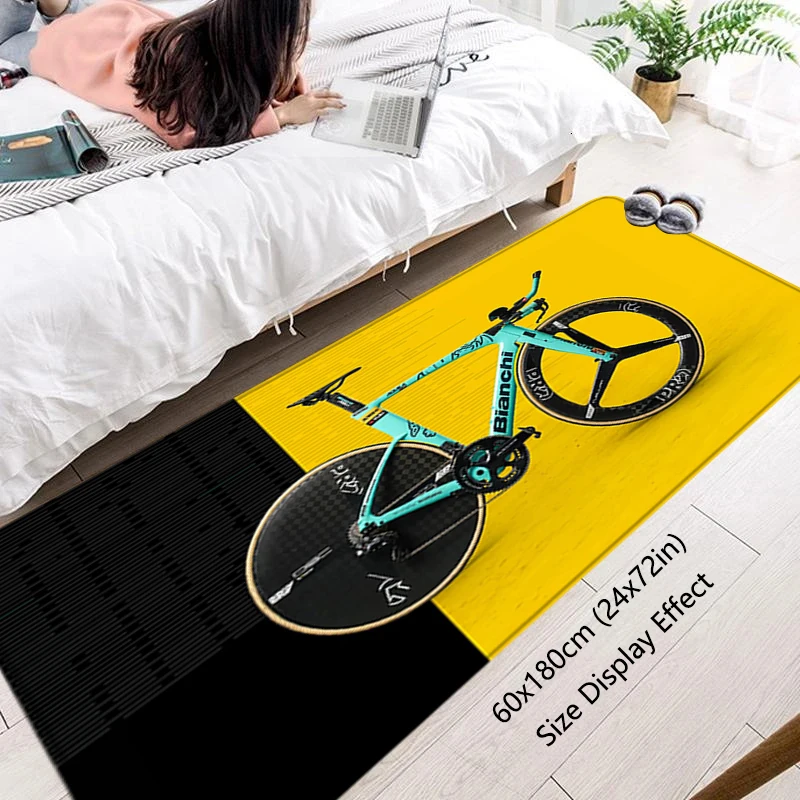 방 러그 비앙치 발 카펫 입구 도어매트, 카와이 자전거 러그 바닥 매트, 미끄럼 방지 매트, 가정 주방 복도 장식 