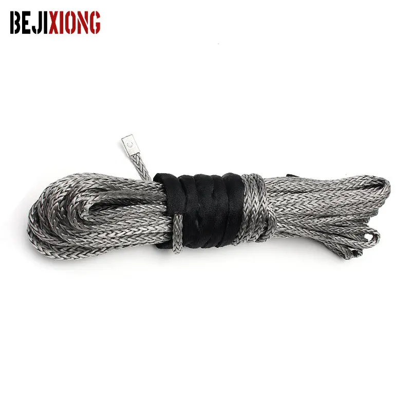 

23809LBS 100Ft Synthetic Winch Rope Line PE Grey Recovery Cable 4WD ATV Heavy Duty 10MM x 30M Wrapped In A Loop