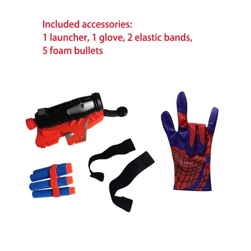 Dropship Spider Gloves Man Web Shooter Toy For Kids; Kids Plastic