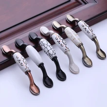 

Ceramic Handle European Wardrobe Door Handle Modern Mediterranean Cabinet Handle American Black Single Hole Hand