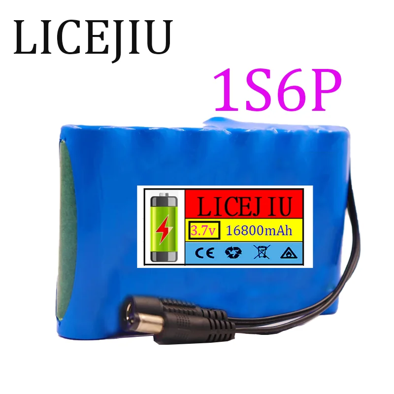 

18650 12V lithium-ion battery, 1S6P capacity, 16800mAh DC interface, suitable for rechargeable battery pack of CCTV/camera