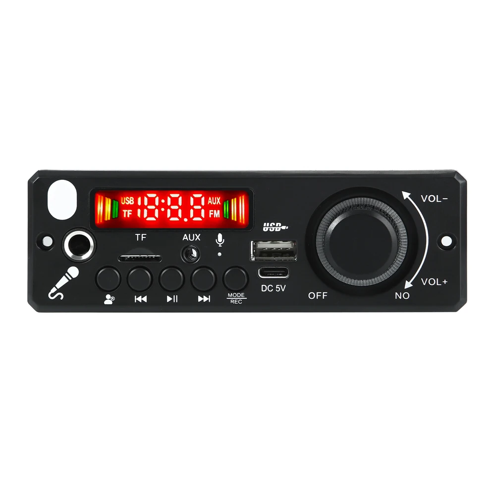 차량용 FM 라디오 모듈 TF USB 블루투스 호환 5.0 오디오 모듈 마이크, 레코드 오디오 MP3 플레이어, 핸즈프리 통화, 6W 앰프