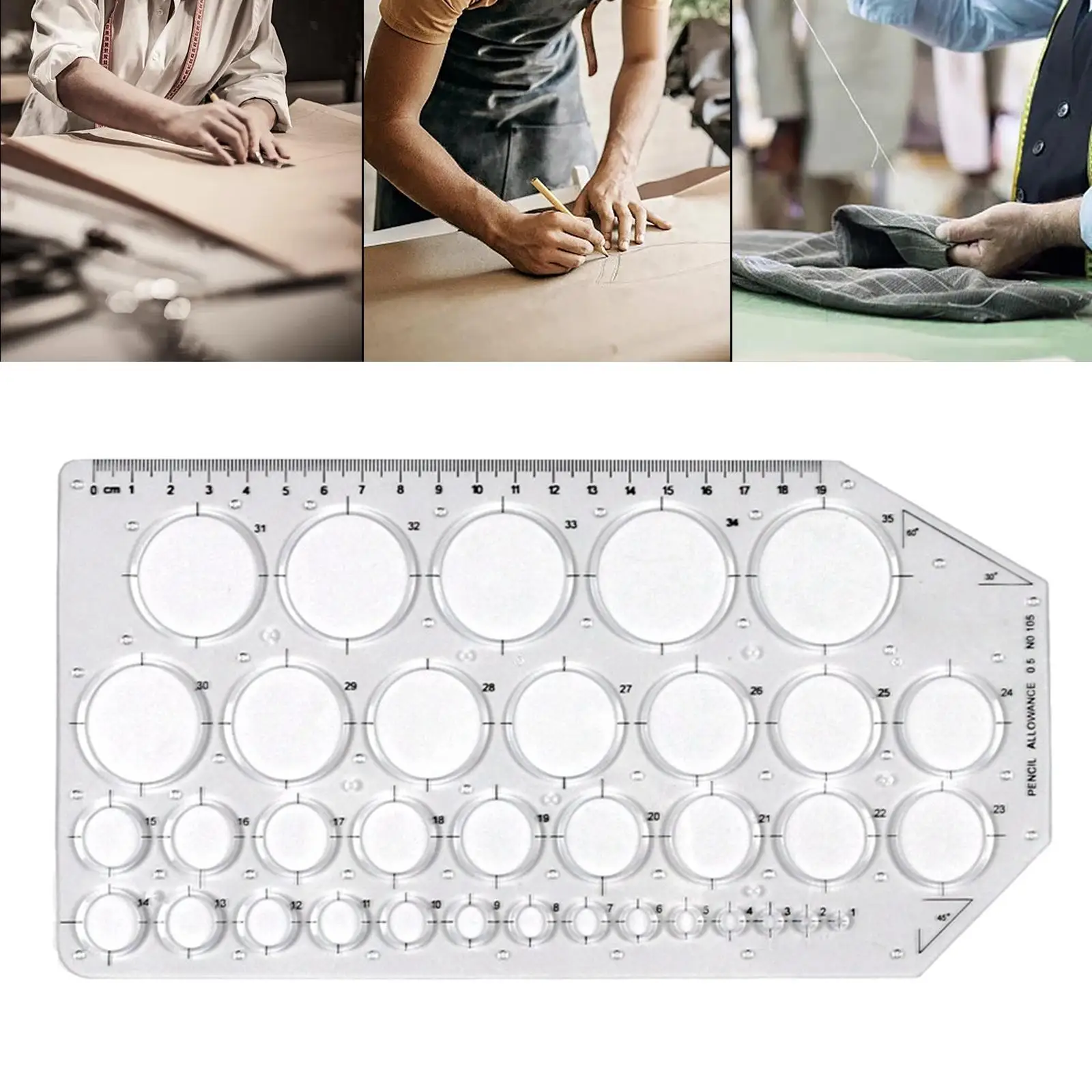Drawing Ruler Architectural Circle Template Geometry Tool Stencil Painting Scale Drawing Measuring for Drawings School Office