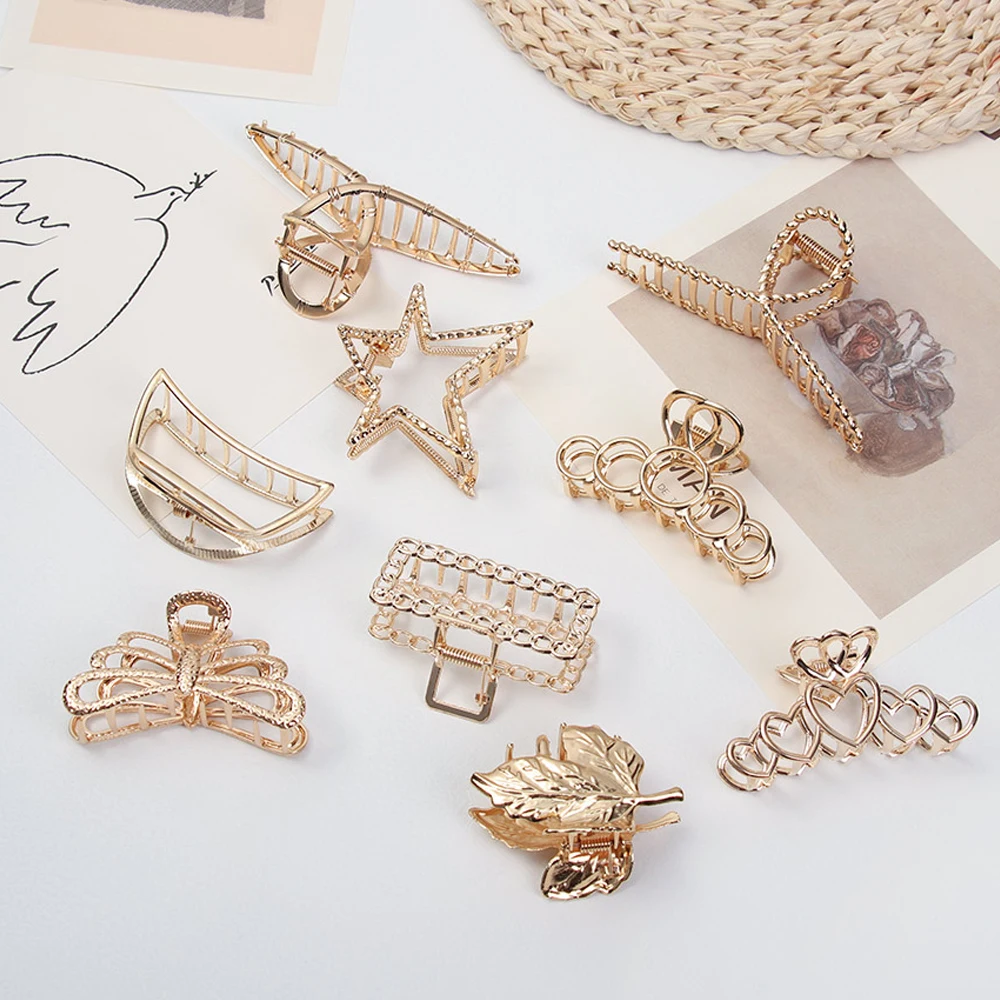 

Модный геометрический зажим для волос HEALLOR, аксессуары для волос, зажимы для волос, металлические зажимы для волос