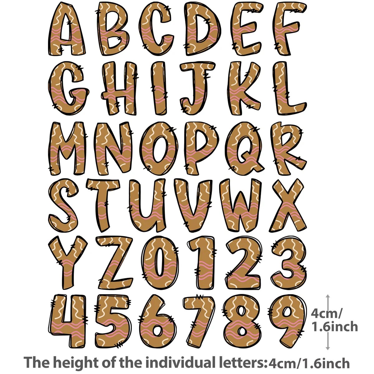 Weihnachten Buchstaben A-Z 0-9 Eisen auf Patch wärme-kleber individuelle Aufkleber T-Shirt Diy Parches Ropa Kleidung Aufkleber Eisen auf Transfer – Detail 4