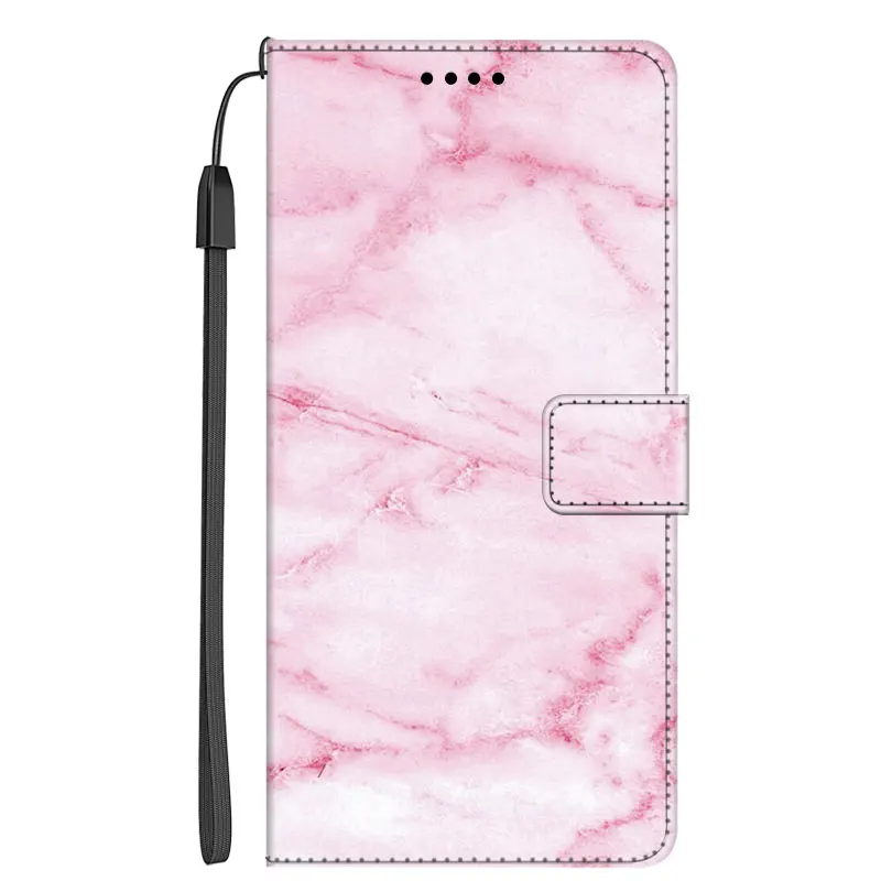 Luxury Marble Leather Flip Wallet Phone Case with Stand and Book Cover Design