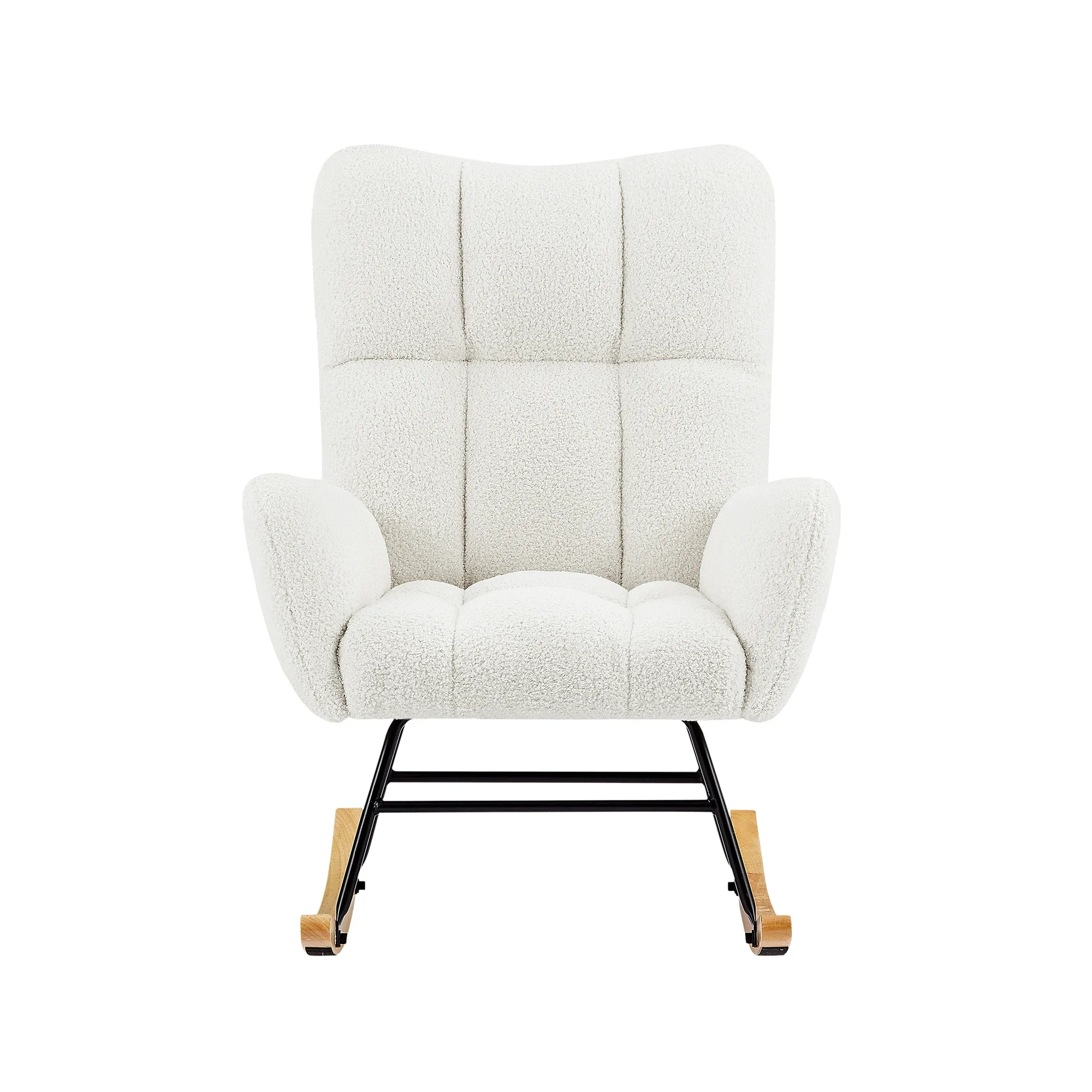 

off white teddy fabric rocking chair