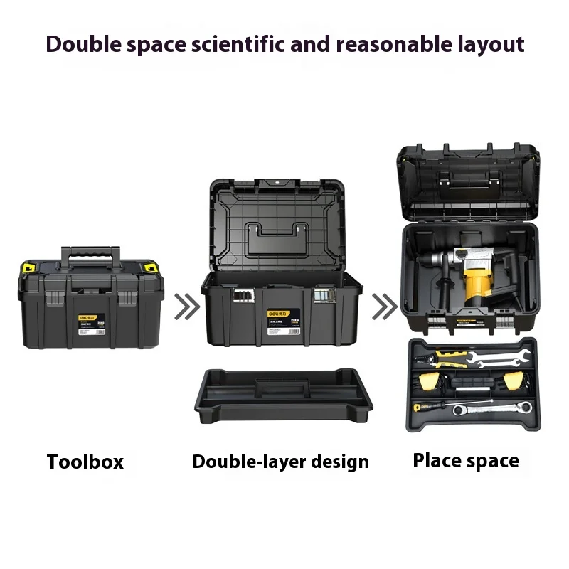 Tools Wide body toolbox Large capacity multi-functional portable plastic portable maintenance electrician set 5