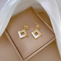 Ensemble de bijoux avec pendentif carré en émail cristal autrichien en acier inoxydable pour femmes, bijoux de Costume africain, Maxi collier et boucles d'oreilles 4