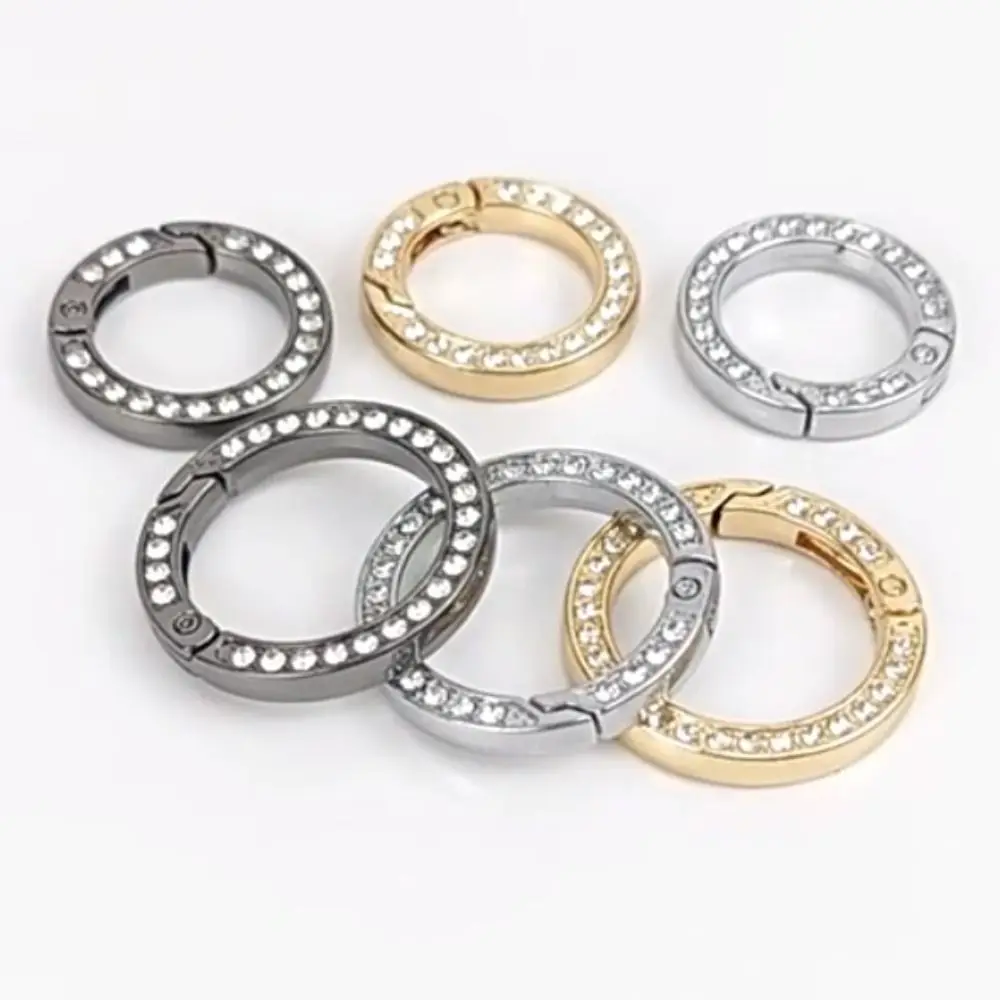 High Quality Black old silver Spring O-Ring Buckles 18.8mm Round Bag Belt Buckle Carabiner Purses Handbags Buckles