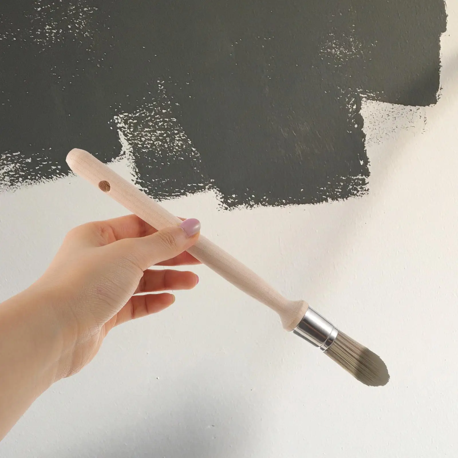 Round Paint Brush Tools Trim for Walls Edge Painting Edger Small Touch up Corner Brushes
