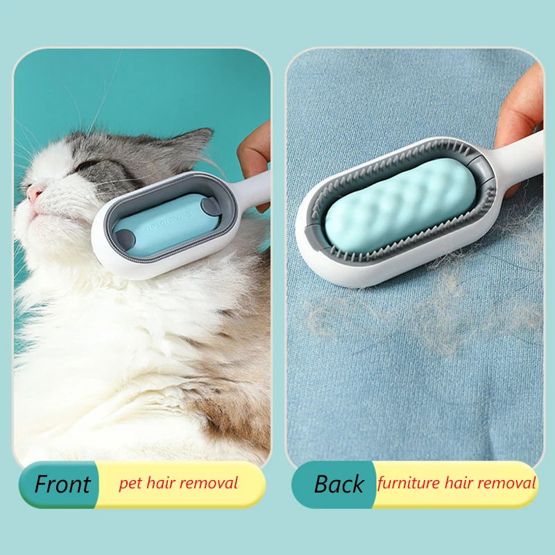 Double Sided Hair Removal Brushes for Cat Dog Pet Grooming Comb with Wipes Upgraded Pet Brush Cat Dog Lint Remover Massage Tools
