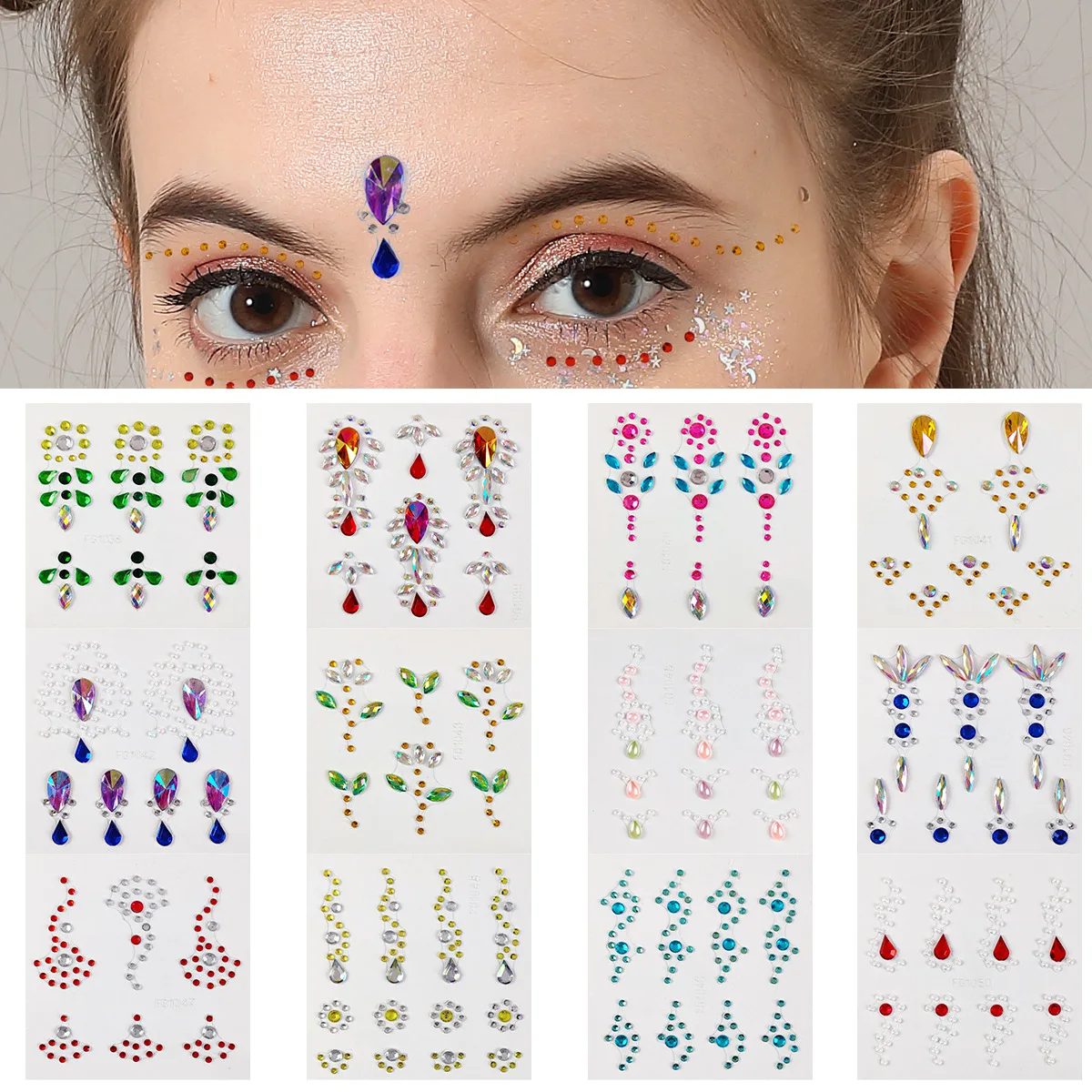 Tear Drill Tattoo Diamond Makeup Eyeshadow Face Sticker Jewels Shiny  Rhinestone