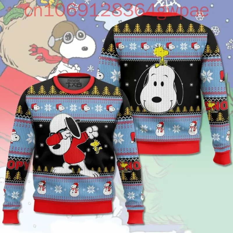 thumbnail image 1 of Suéteres feos navideños de Charlie Brown y Snoopy Suéteres feos navideños con estampado 3D de Disney Suéteres casuales de moda para hombres y mujeres, 1 of 5