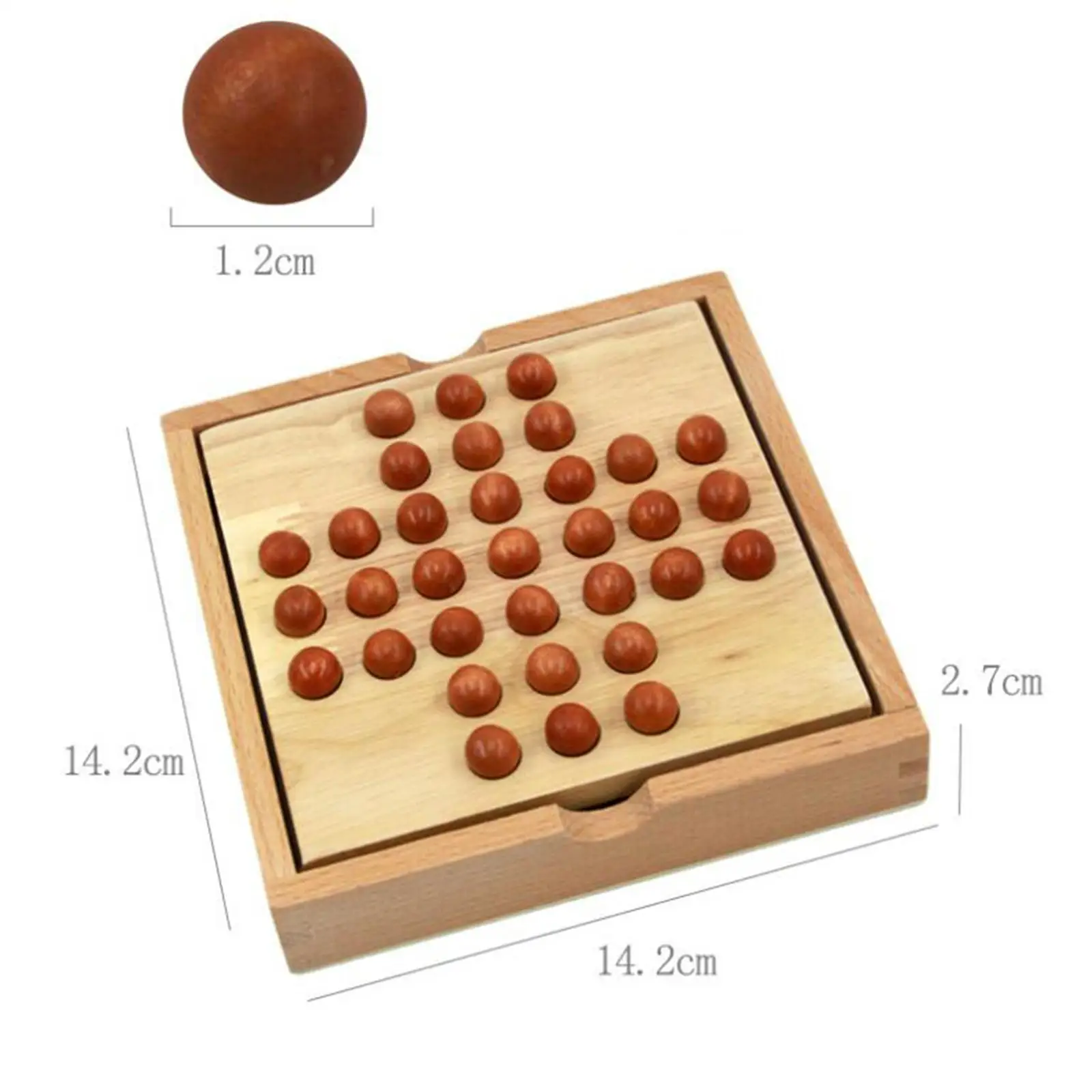 Wood Peg Solitaire Board Game Educational Family Game Office Decor for Kids Adults