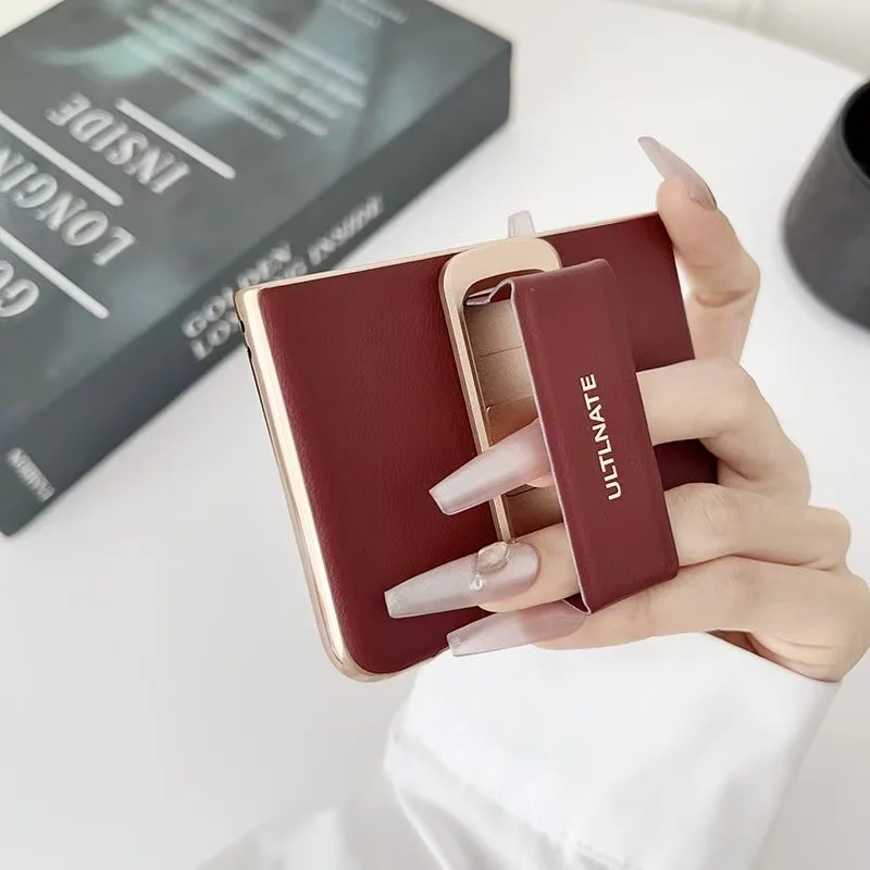Luxurious Genuine Leather Case with Wrist Strap & Rotating Bracket