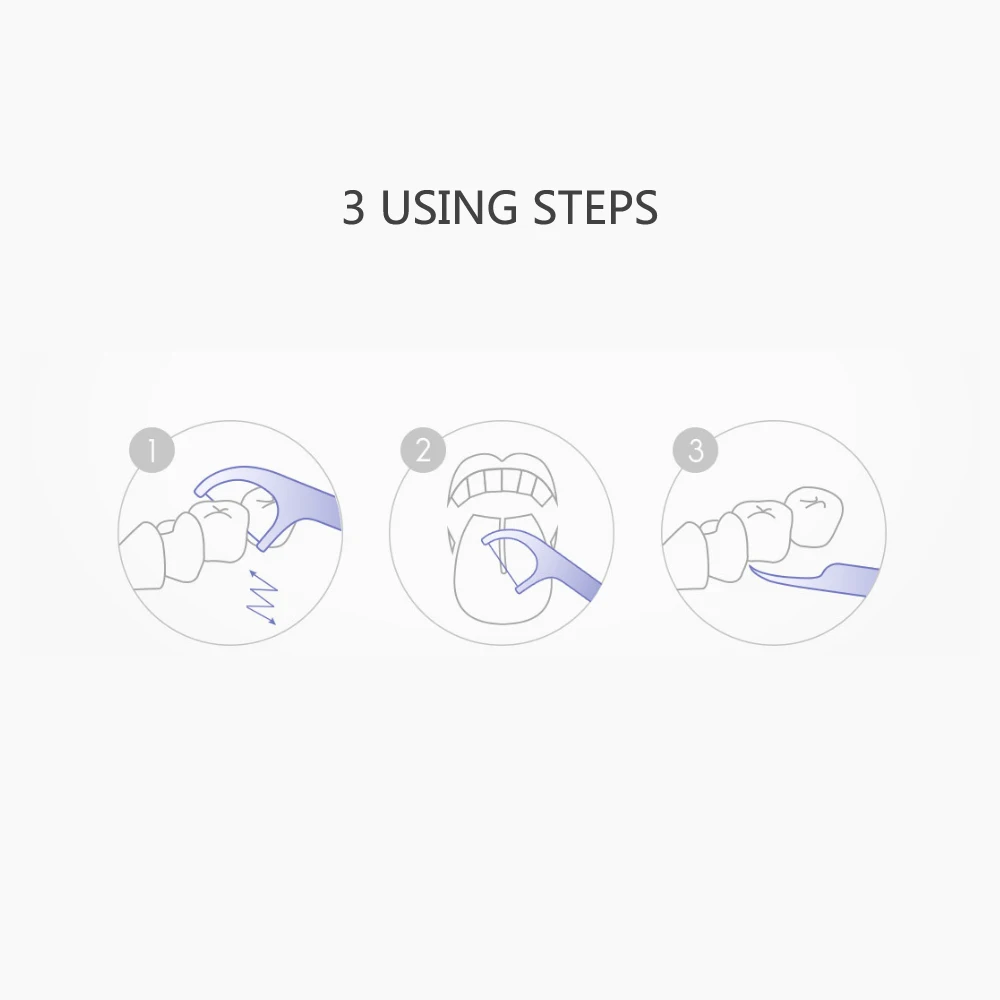 재고 있음 Youpin Soocare 치과 Foss 선택 치아 치아 이쑤시개 스틱 구강 관리 인체 공학적 디자인 FDA 테스트 식품 등급 50 개/상자