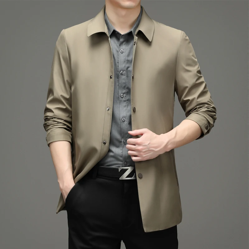 

2022 Men Jacket New Spring Autumn Jacket Lapel Business Casual Men Outwear Fashion Slim Windproof Jacket Hot Mens Brand Clothing