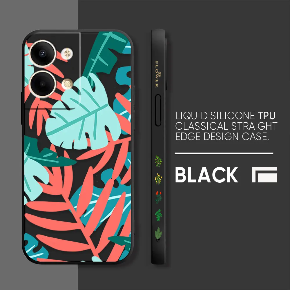 thumbnail image 1 of Case For OPPO RENO 8 7 9 6 7SE 5 4 4SE 4 3 4G 5G PRO PLUS Colour Simple Liquid Silicone Case Plants Leaf Art, 1 of 5
