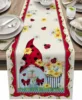 Spring Gnome Ladybird Flowers Linen Table Runner Dresser Scarves Table Decor Farmhouse Kitchen Dining Table Runner Party Decor 1