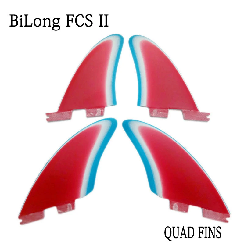 New Upright keel Quad Fin Surfboard Fins 4PCS Set For BiLong FCS II Box