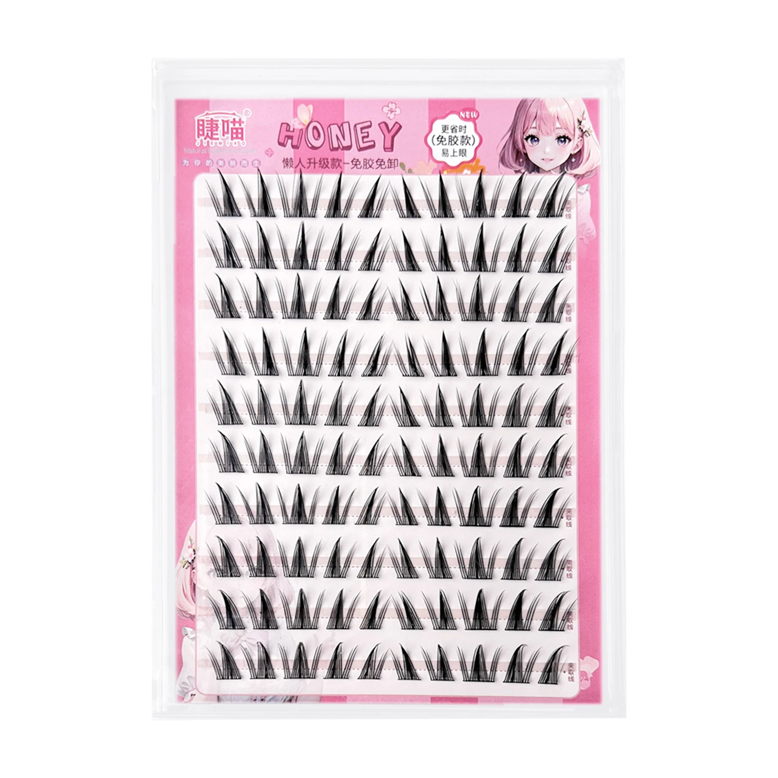 Description Picture 4 of itemFalse Eyelashes Mix Length Self Adhesive Lash Clusters Comic Long-Lasting Fake Lashes Perfect for Girls Night Out Eye Makeup