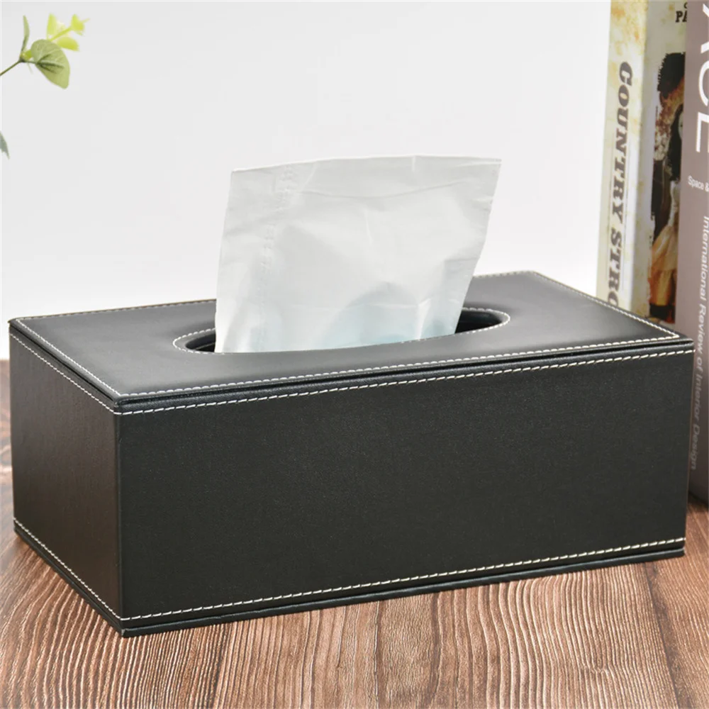 Leather Tissue Box High Quality Car Tissue Paper Dispenser Tissue Storage Container Anti-moisture Household Tissue Storage Box 2