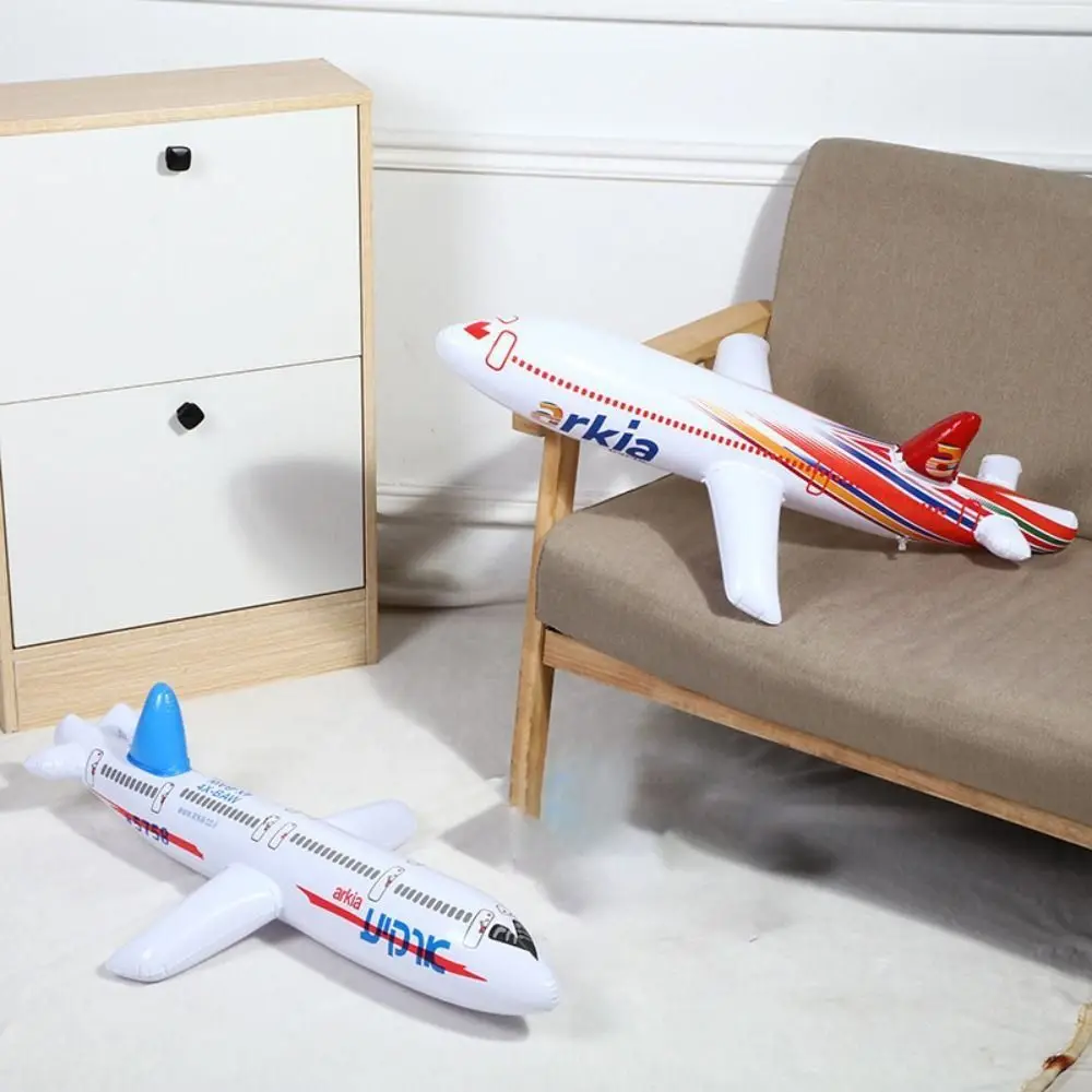 80cm Inflatable Airliner Toy Classic Toy 2 Colors Aircraft Planes Inflatable Airliner PVC Float Airplane Kid Birthday Gift 5