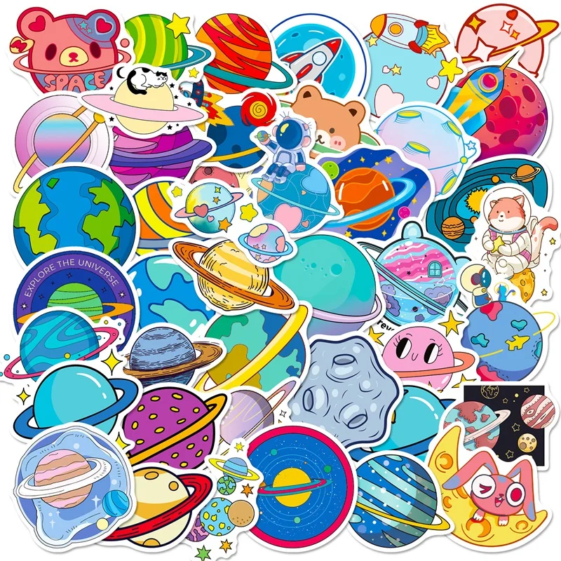 

50PCS Cartoon Star PVC Sticker Aesthetic Korean Stationery Hand Accounting Tools Decoration Scrapbooking Supplies for Kids