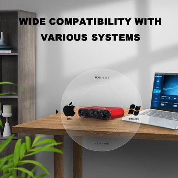 32Bit/192kHz 1 2channel USB Audio Interface with XLR 48V Phantom Power for Audio Mixer Interface Studio recording Guitarist PC 5