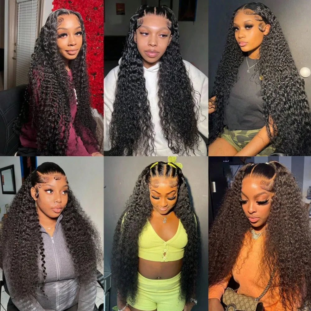 36 Inch 250% Density Brazilian Virgin Human Hair Jerry Curly Lace Front Wigs 13x6 Transparent HD 13x4 Lace Frontal Wigs