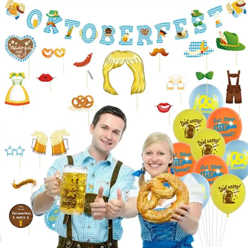 

Beer Party Decorations Beer Party Banner And Balloons Party Supplies For DIY Bar Drinking Party Oktoberfest Decor Photo Props