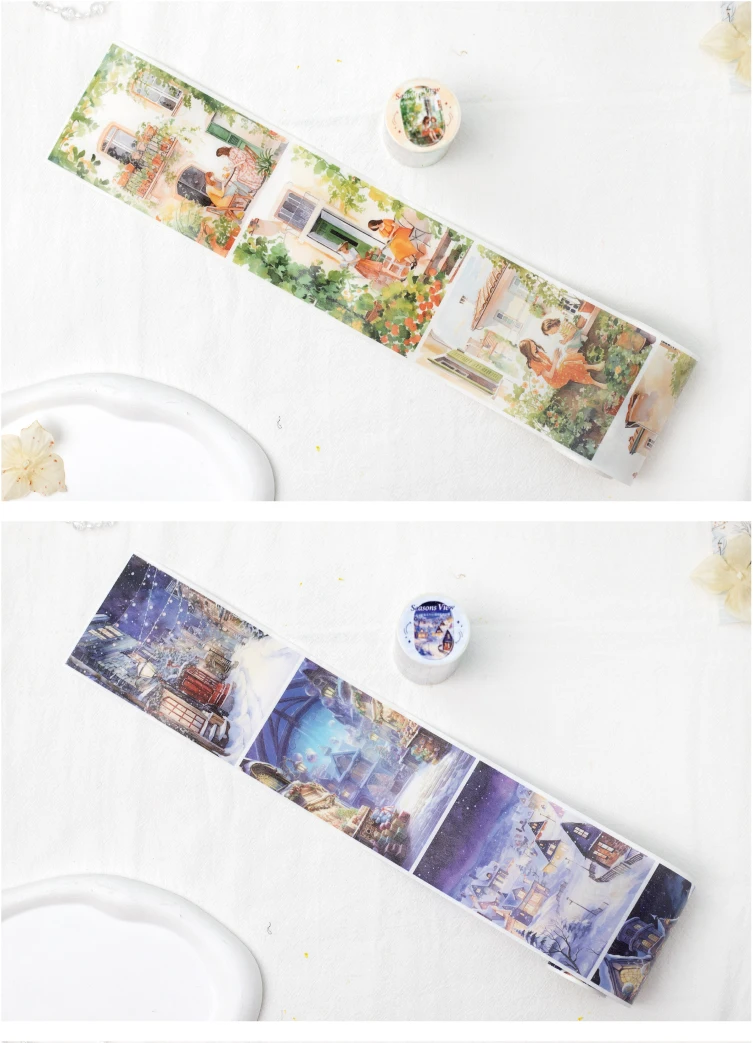 Journal GO 8 x 200 cm PET Girl's Morning Life Tape Aufkleber, dekorative Collage, Scrapbooking, Journaling, Planer, Abdeckband-Aufkleber – Detail 11