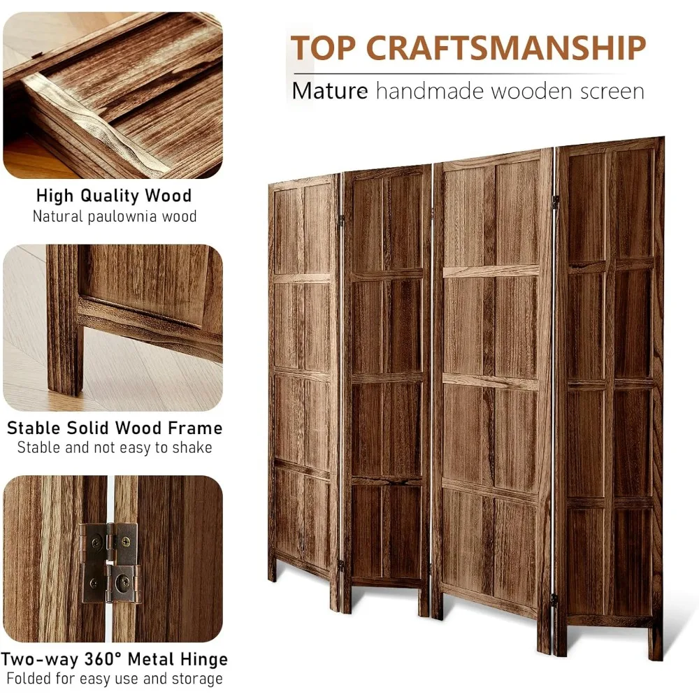 4 Panel Rooms Divider Wall, 5.6 FT Tall Folding Privacy Screen,Partition Divider Room for Room Separation,Rooms Partition Separa 4
