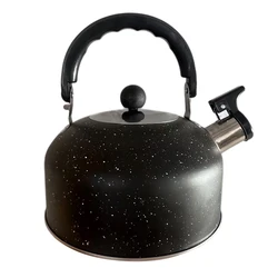 Elegant Whistling Tea Kettle with Wood Pattern Handle - Premium Stainless Steel Design (B)