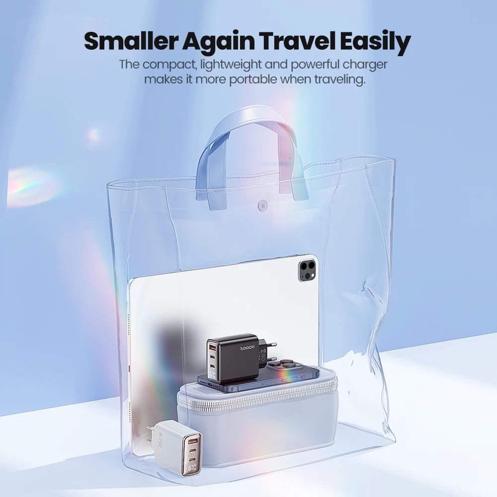 Power adapter,power charger Toocki PD 67W GaN USB Charger Digital Display Quick Charge QC4.0 Type C Charger For iPhone ipad Xiaomi Samsung Huawei Tablets