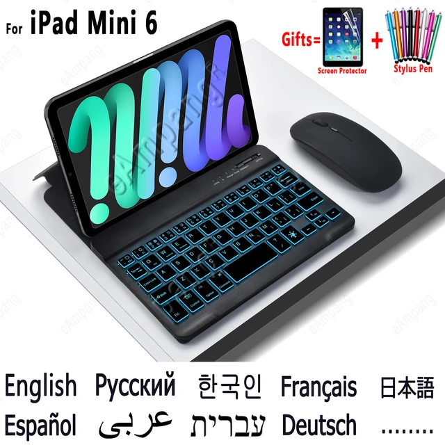 For Apple ipad Mini 6 2021 Keyboard Case Funda Russian Korean