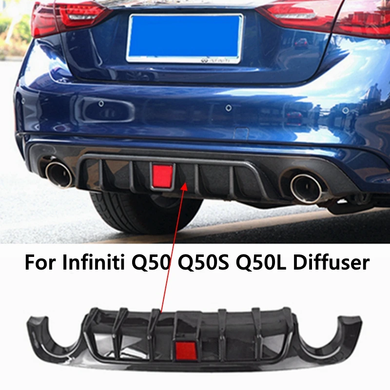 

For Infiniti Q50 Q50L Q50S 2014-2017 2018-2021 High Quality PP Material LED Light Diffuser Rear Lip Spoiler