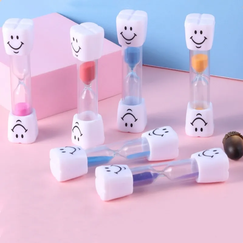 3 Minute Smiling Face Tooth Brushing Hourglass Creative Sand Clock Toothbrush Timer Desktop Ornament sand timer liquid hourglass timer colored hourglass For Children Kids Gifts