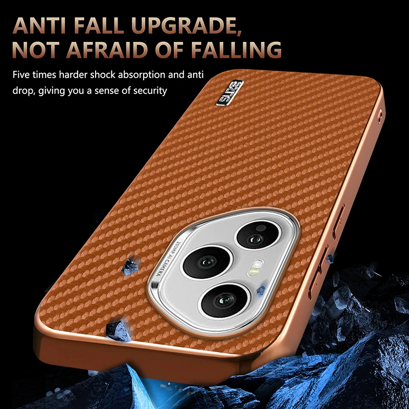 Luxury PU Plating Carbon Fiber Protective Back Cover