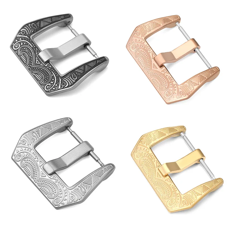 스테인리스 스틸 빈티지 조각 시계 버클 메탈 시계 클라스프 교체용 18mm 20mm 22mm 24mm 유니버설 시계 클라스프