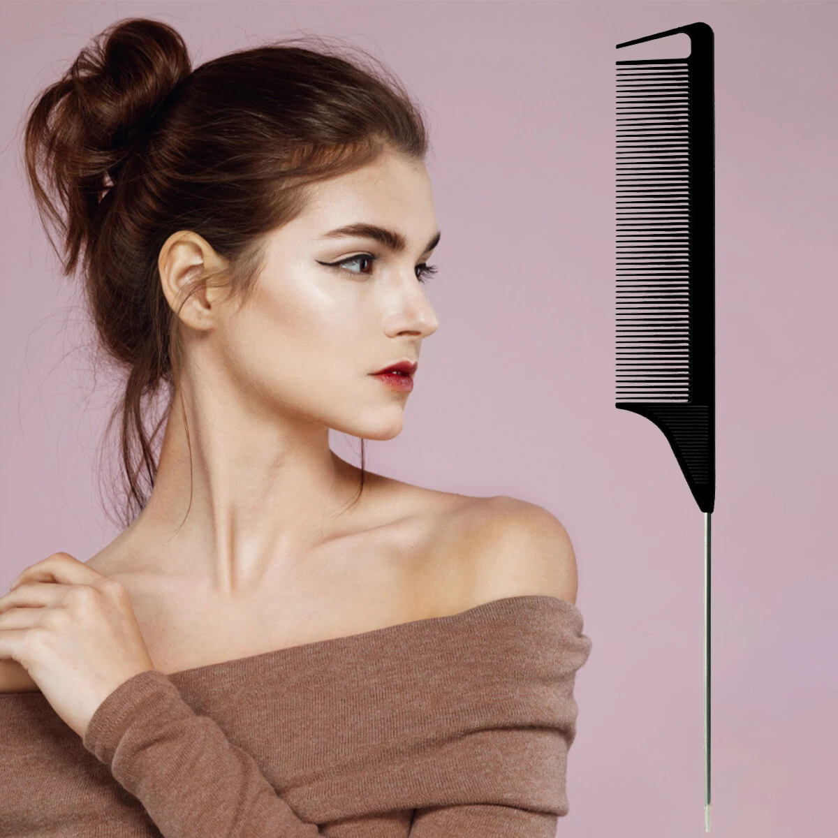 1Pcs Black Pointed Tail Salon Hairdressing Hair Styling Anti-static Comb Heat-resistant Salon Supplies Professional Hairdressing 6