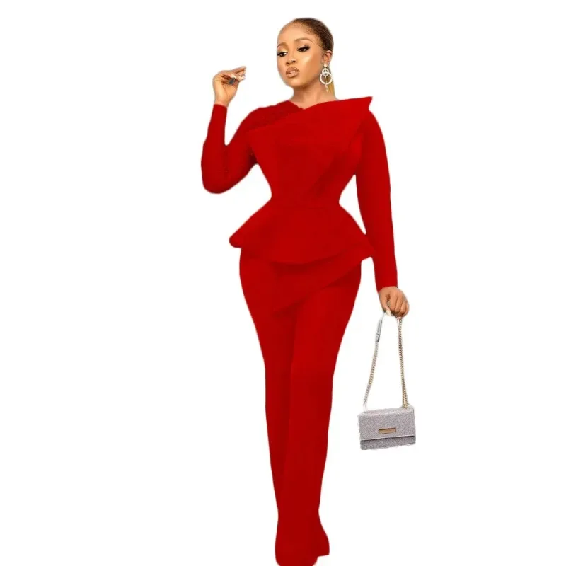 2024 Woman Long Jumpsuits Elegant Spliced Beaded Slimming Banquet Party Jumpsuit New Fashion Casual