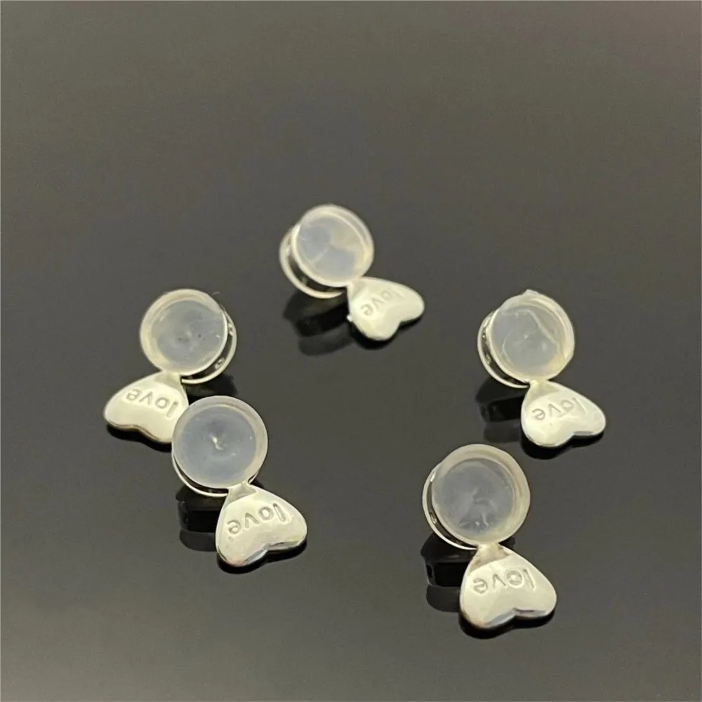 10Pcs Silicone Heart Love orecchino sollevatori regolabili Ear Backs Stopper dadi ipoallergenici supporto per lobi dell'orecchio risultati dei monili