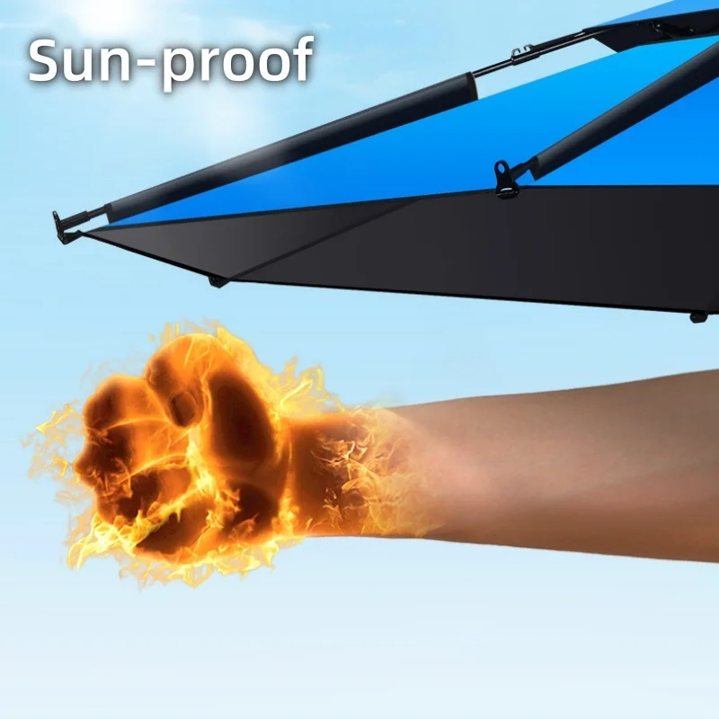 1.8-2.6M Fishing Umbrella Outdoor Folding Fishing Parasol Sun Protection Camping Umbrella Adjustable Beach Garden Big Parasol