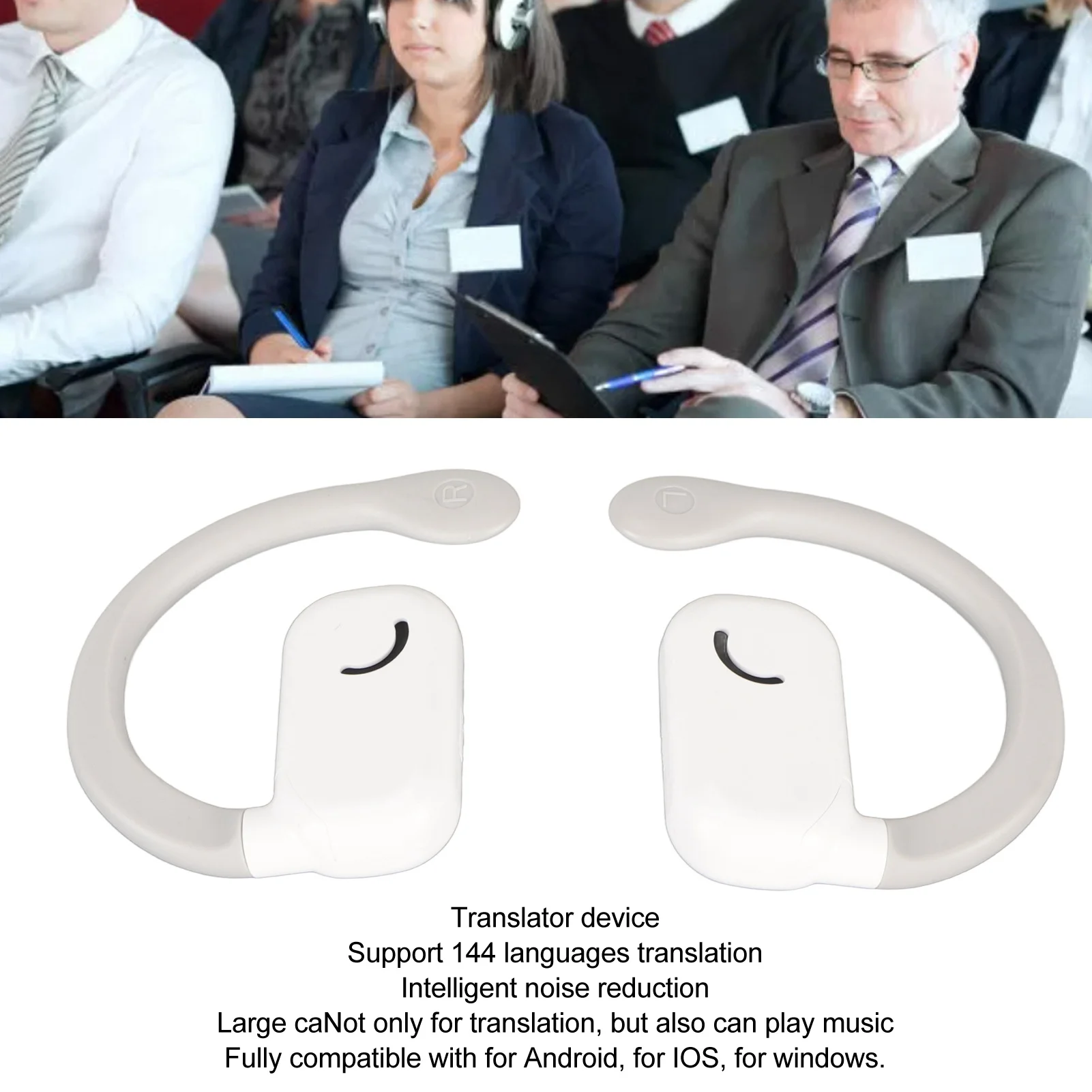 Translator Device Real Time 144 Languages Translator Earbuds Intelligent Noise Reduction Languages Online for Business Travel